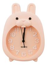 Relógio Despertador Quarto Infantil Coelho Coelhinho Rosa Salmão - 18cm Relógio Despertador Quarto Infantil Coelho Coelhinho Rosa Salmão - 18cm