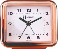 Relógio Despertador Quartz Herweg 2642 Cor Cromado