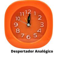 Relógio Despertador Retrô de Cabeceira Alarme Analogico Colorido Infantil Pilha Laranja - RELOGIO DESPERTADOR ANALOGICO ALARME PILHA