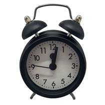 Relógio Despertador Retro Elegante de Mesa Preto
