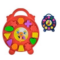 Relógio Didático Brinquedo Criança Plástico Colorido Educativo