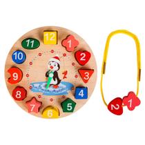 Relógio Didático Montessori Colorido De Montar Brinquedo Infantil Aprendendo As Horas