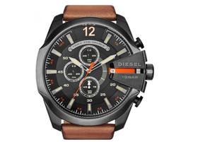 Relogio Diesel Masculino Dz4343 Chronografo Pulseira De Couro 52mm