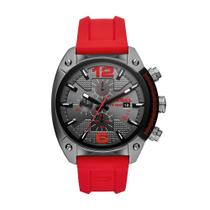 Relógio Diesel Overflow DZ4481 cronógrafo para homens, cor vermelha