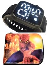 Relogio digital a prova d agua estilo smart e carteira para mesada infantil masculino Homem Aranha Relogio digital a prova d agua estilo smart e carteira para mesada infantil masculino Homem Aranha