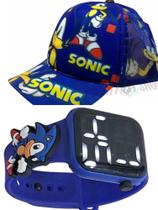 Relógio digital a prova d agua smart mais boné sonic , produto de qualidade para seu filho