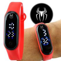 Relogio digital bracelete prova dagua homem aranha + infantil vermelho presente qualidade premium