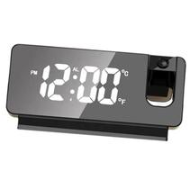 Relógio Digital com Projetor de Hora e Temperatura - Despertador Moderno com Função Noturna