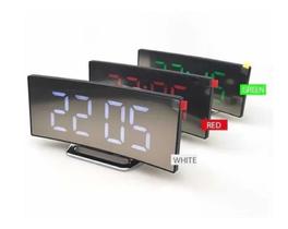 Relógio Digital Curvado Espelhado Despertador Data Hora Nf - New