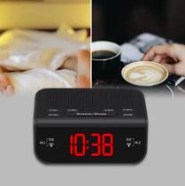 Relógio Digital de Cabeceira: Despertador - Visor LCD - Rádio Relógio LELONG
