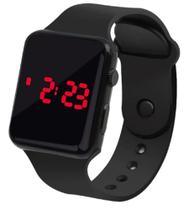 Relógio Digital De Led Quadrado Pulseira Bracelete Adulto Infantil Preto Relógio Digital De Led Quadrado Pulseira Bracelete Adulto Infantil Preto