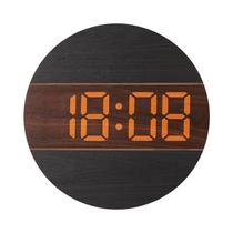 Relógio Digital De Madeira De Tela Grande 12/24H Montado Na Parede Para Sala De Estar Com Ajuste