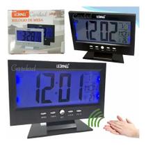 Relógio Digital De Mesa Alarme Temperatura Calendário Leds