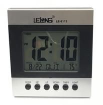Relógio Digital de mesa Despertador Temperatura Calendário - Lelong