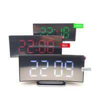 Relógio digital de mesa LED espelhado curvado 6507 Relógio digital de mesa LED espelhado curvado 6507