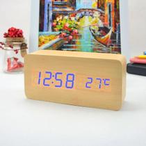 Relógio Digital De Mesa Tipo Madeira Com Conector De Tomada - JIAXI
