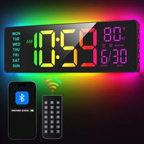 Relógio Digital de Parede EASYERA 42 cm com Sincronização Bluetooth e Luzes RGB Relógio Digital de Parede EASYERA 42 cm com Sincronização Bluetooth e Luzes RGB
