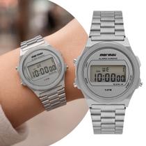 Relógio Digital de Pulso Unisex Prata Retro Vintage com Pulseira de Aço Inoxidável à Prova D Água Mormaii Relógio Digital de Pulso Unisex Prata Retro Vintage com Pulseira de Aço Inoxidável à Prova D Água Mormaii