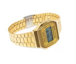 Relógio Digital de Pulso Vintage Feminino Dourado