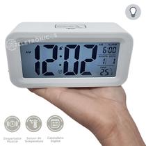 Relógio Digital Despertador Data Temperadora Luz Led ZB4001 - Luatek