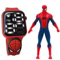 Relógio Digital e Boneco Homem Aranha Resistente á Àgua Vemelho