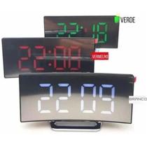 Relógio Digital Espelhado Display Led Vermelho E Temperatura