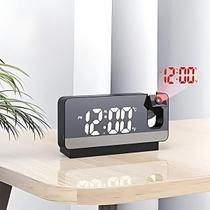 Relógio Digital Espelhado Projetor Horas Bivolt Ajuste Brilho LED