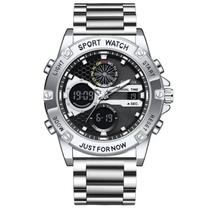 Relógio Digital Esportivo em Aço Inoxidavel Display Duplo Á prova Dagua Relógio Digital Esportivo em Aço Inoxidavel Display Duplo Á prova Dagua