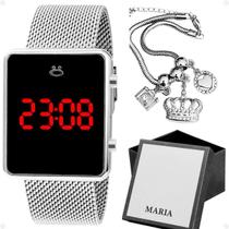 Relogio Digital Feminino Aço Inox + Pulseira Pandora Led Relogio Digital Feminino Aço Inox + Pulseira Pandora Led