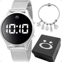 relogio digital feminino aço inox pulseira prata + caixa pulseira ajustavel qualidade premium silicone presente led moda relogio digital feminino aço inox pulseira prata + caixa pulseira ajustavel qualidade premium silicone presente led moda