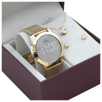 Relógio Digital Feminino Champion Dourado Espelhado CH40106B