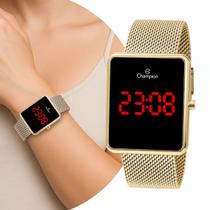 Relógio Digital Feminino Dourado Quadrado de Pulso com Pulseira de Aço Inoxidável Luxo Elegante Fashion Champion Relógio Digital Feminino Dourado Quadrado de Pulso com Pulseira de Aço Inoxidável Luxo Elegante Fashion Champion