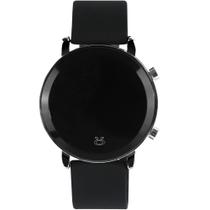 Relogio Digital Feminino Led Preto Quadrado Pulseira Silicone Ajustavél