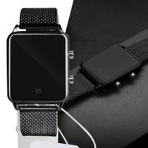 Relogio Digital Feminino Preto ajustável pulseira silicone RLA15