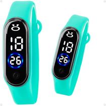 relogio digital feminino prova dagua silicone bracelete qualidade premium led presente azul