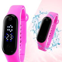 relogio Digital Feminino Rosa bracelete prova d agua