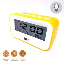 Relógio Digital Iluminado Led Com Despertador Potente Data ZB2005