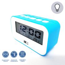 Relógio Digital Iluminado Led Com Despertador Potente Data ZB2005