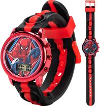 Relógio digital infantil Accutime Marvel Homem-Aranha com luz LED Relógio digital infantil Accutime Marvel Homem-Aranha com luz LED