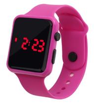 Relógio Digital Infantil Adulto De Led Pulseira Bracelete Quadrado Rosa Relógio Digital Infantil Adulto De Led Pulseira Bracelete Quadrado Rosa