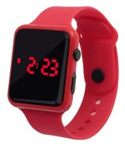 Relógio Digital Infantil Adulto De Led Pulseira Bracelete Quadrado vermelho Relógio Digital Infantil Adulto De Led Pulseira Bracelete Quadrado vermelho