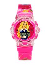 Relógio Digital Infantil Barbie Musical Luzes Rosa 3d