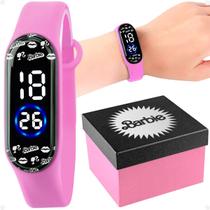 relogio digital infantil barbie rosa prova dagua + caixa prova dagua qualidade premium presente menina resistente pink