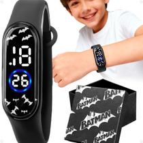 relogio digital infantil batman prova dagua criança + caixa preto adolescente esportivo menino original presente