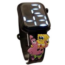 Relógio Digital Infantil Bob Esponja e Patrick Pulseira Preta - SMACTUDO Relógio Digital Infantil Bob Esponja e Patrick Pulseira Preta - SMACTUDO