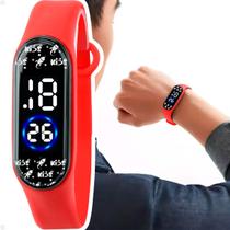 relogio digital infantil bracelete ajustavel prova dagua criança vermelho data resistente silicone presente original