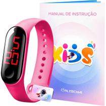Relógio Digital Infantil Bracelete prova d agua Rosa Criança - Orizom