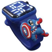 Relógio Digital Infantil Capital America_Boneco_Cor Azul