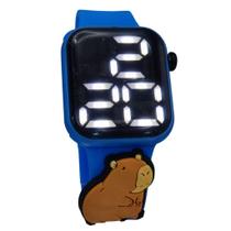 Relógio Digital Infantil Capivara LED Pulseira Azul Relógio Digital Infantil Capivara LED Pulseira Azul