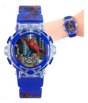 Relógio Digital Infantil Homem Aranha Led E Musica Silicone